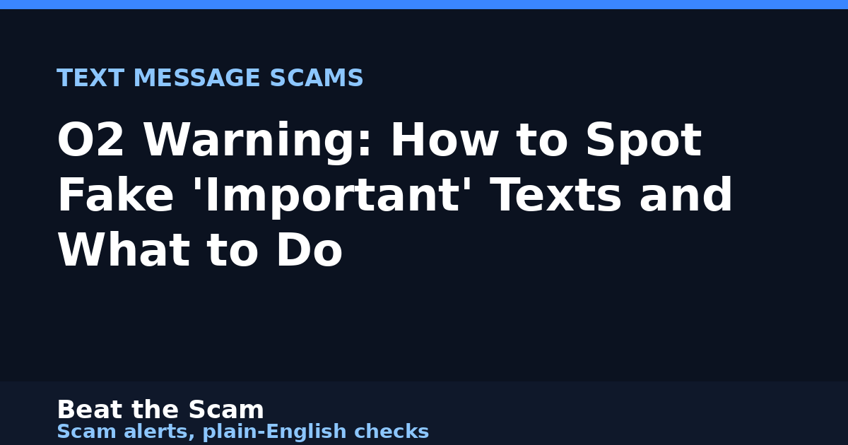 O2 Warning: How to Spot Fake 'Important' Texts and What